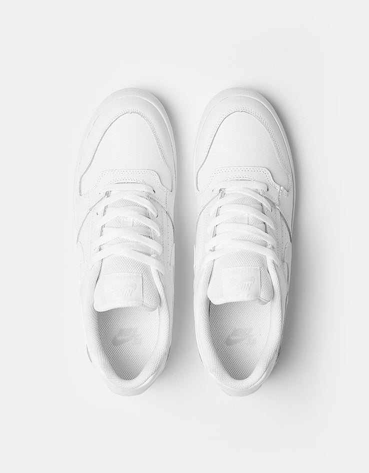 Nike SB Delta Force Vulc Skate Shoes - White/White-White