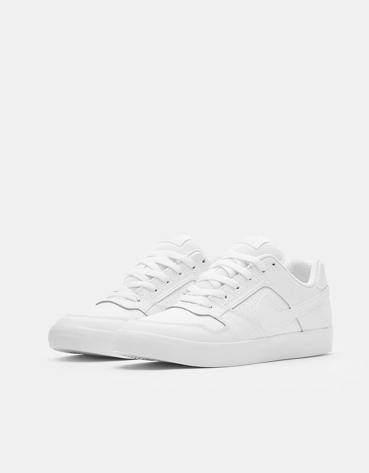 Nike SB Delta Force Vulc Skate Shoes - White/White-White