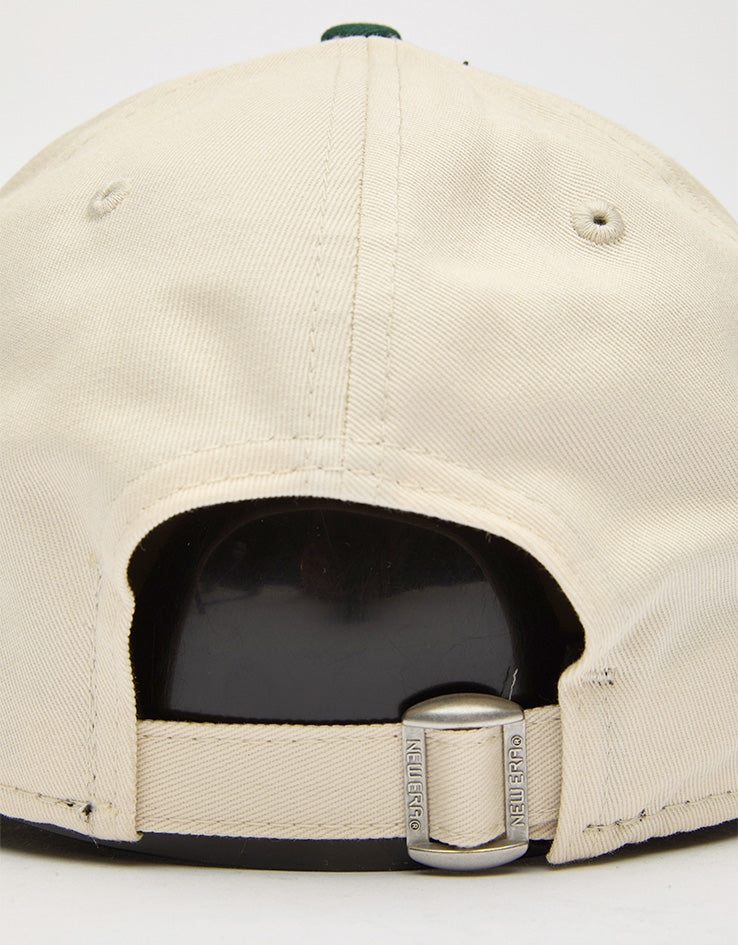 New Era Oakland A-s Colour Block 9FORTY® Strapback Cap - Light Cream/Dark Green