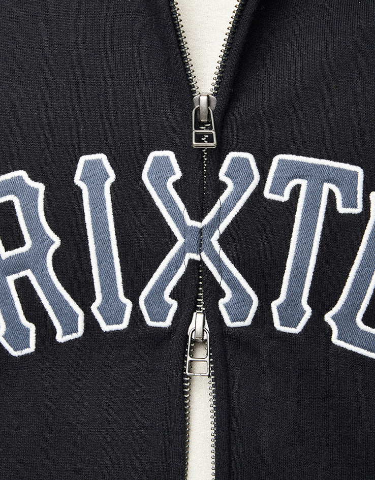 Brixton Dugout Zip Hoodie - Black/Grey