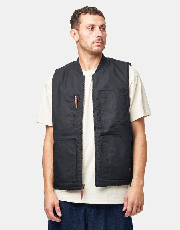 Brixton Builders Abraham Reversible Vest - Black/Olive Surplus