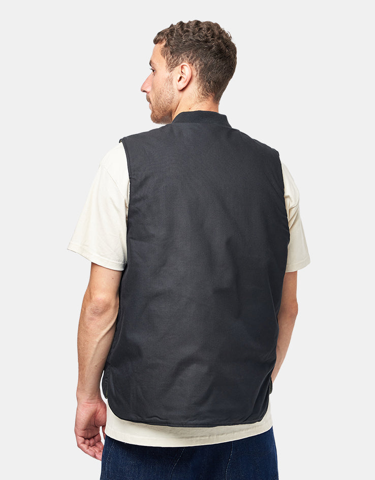 Brixton Builders Abraham Reversible Vest - Black/Olive Surplus