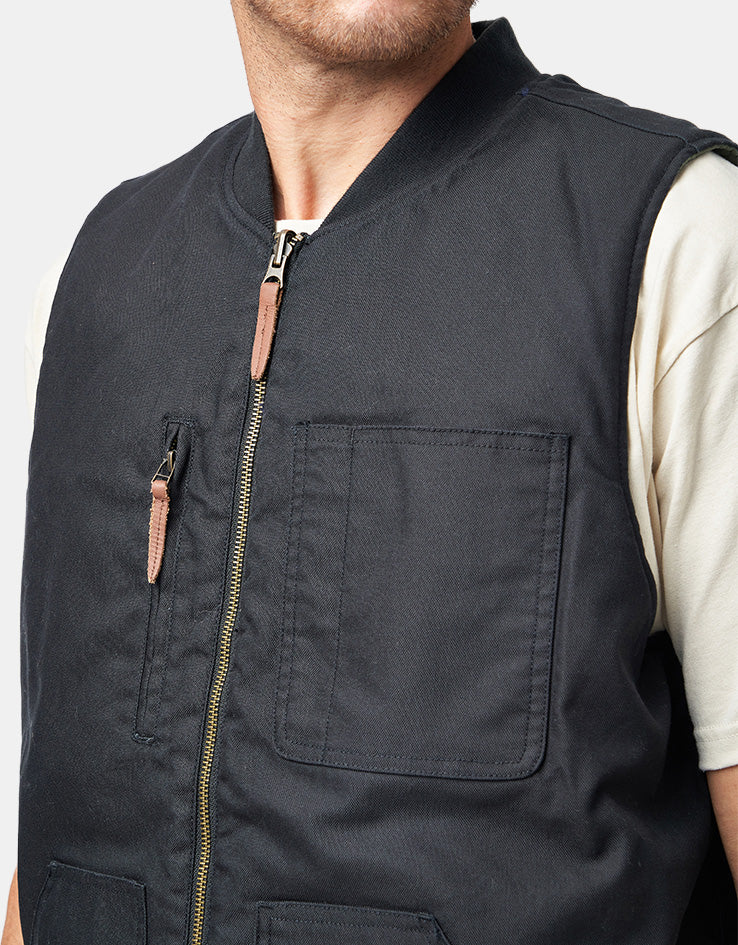 Brixton Builders Abraham Reversible Vest - Black/Olive Surplus