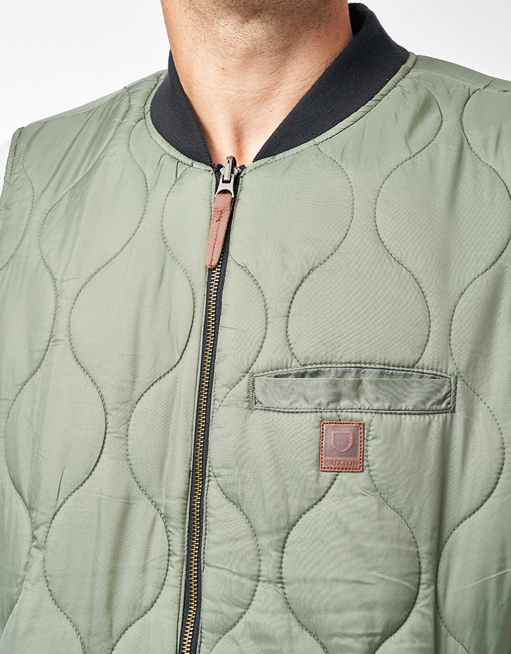 Brixton Builders Abraham Reversible Vest - Black/Olive Surplus