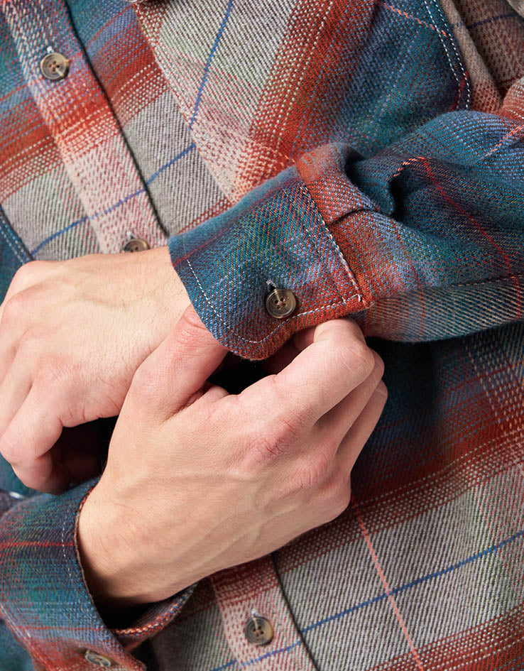 Brixton Bowery L/S Flannel Shirt - Multi Shadow