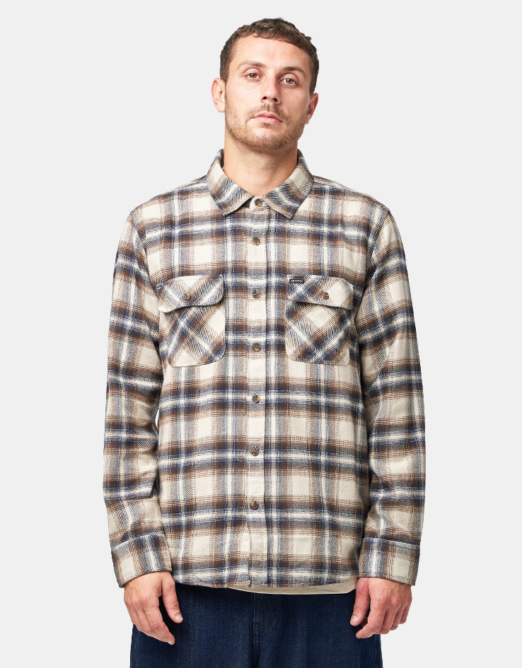 Brixton Bowery L/S Flannel Shirt - Soft Brown Plaid
