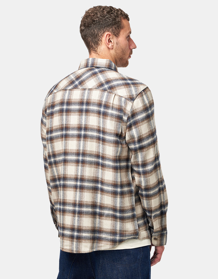 Brixton Bowery L/S Flannel Shirt - Soft Brown Plaid