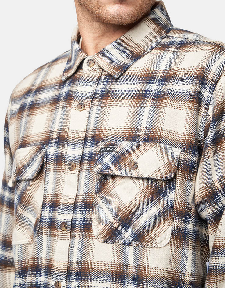 Brixton Bowery L/S Flannel Shirt - Soft Brown Plaid