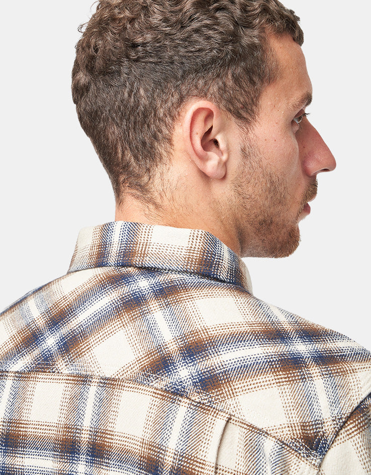 Brixton Bowery L/S Flannel Shirt - Soft Brown Plaid