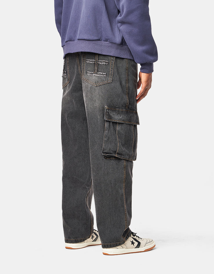 ICHPIG Warrior Cargo Jeans - Faded Black