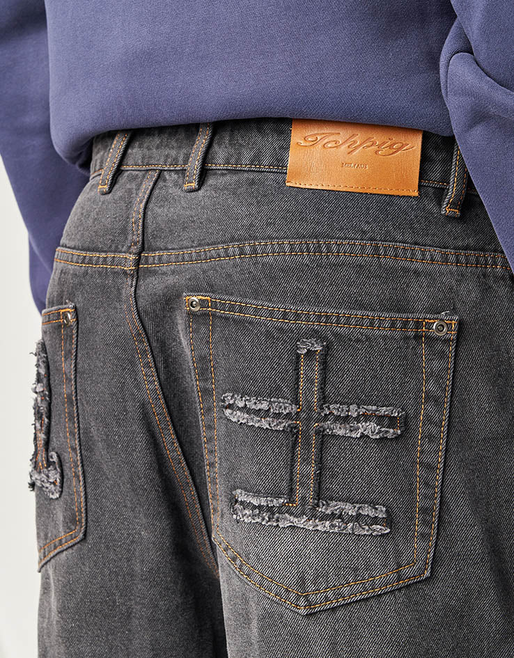 ICHPIG Warrior Cargo Jeans - Faded Black