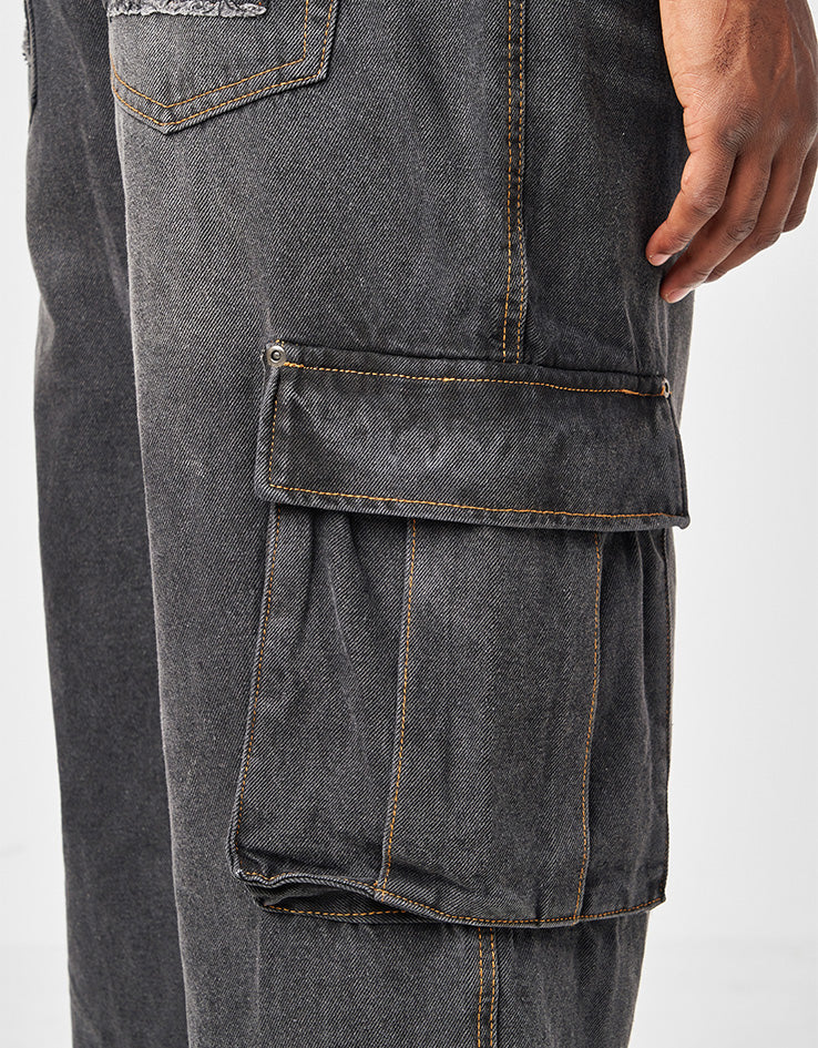 ICHPIG Warrior Cargo Jeans - Faded Black