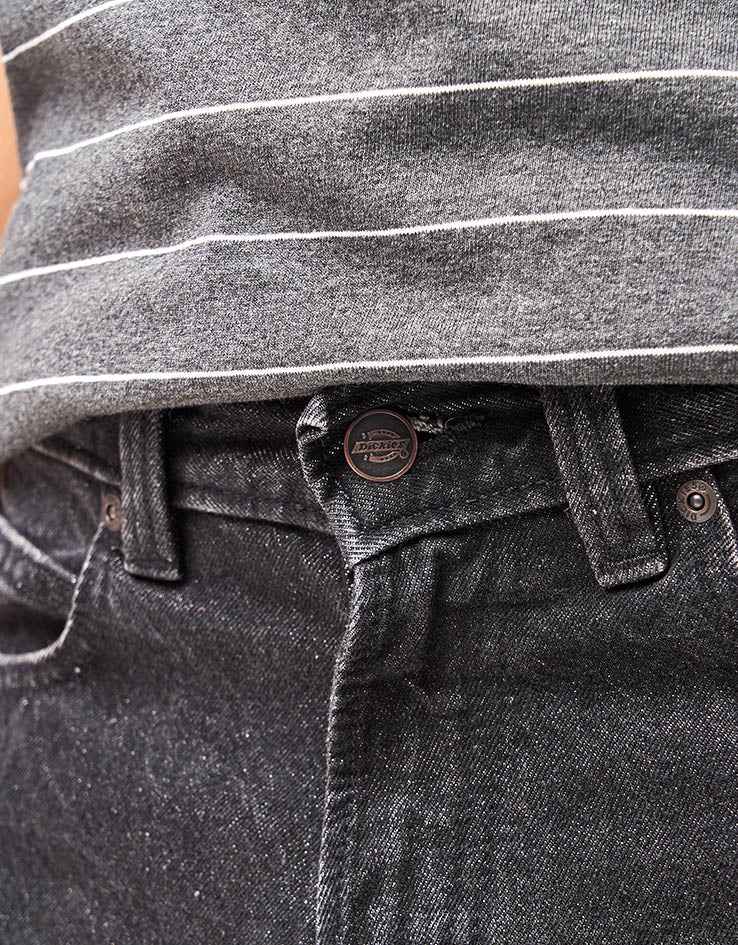 Dickies 958 Baggy Tapered Work Jeans - Black Wash Faded
