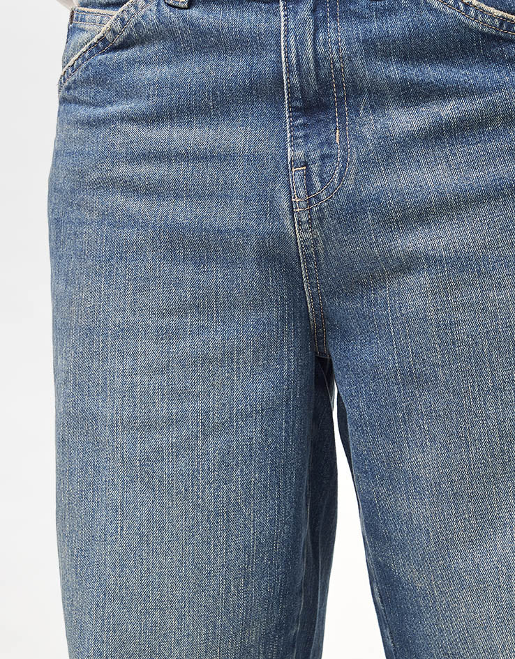 Dickies Springerville Baggy Straight Work Jeans - Mid Blue Fade Wash