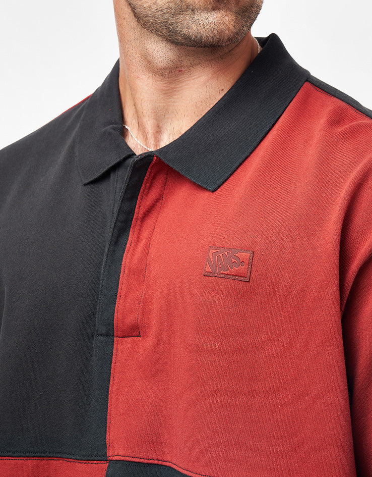 Vans Check L/S Rugby Knit - Poppy Ember