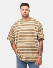 Vans Stripe Ringer Loose T-Shirt - Olive Brown