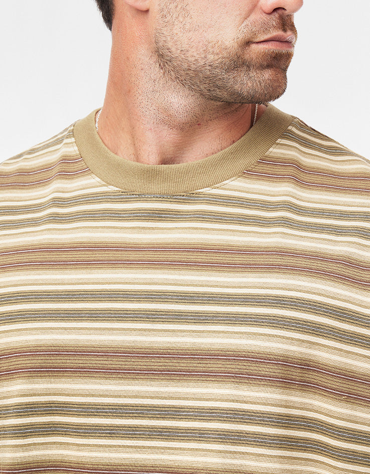 Vans Stripe Ringer Loose T-Shirt - Olive Brown