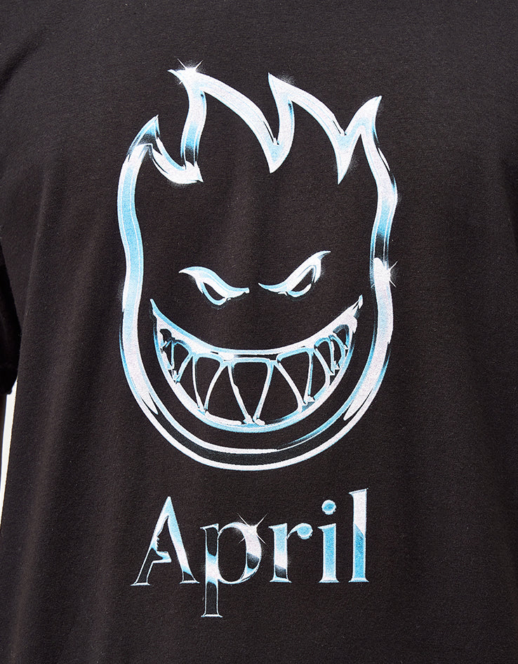 Spitfire x April Chrome Bighead T-Shirt - Black