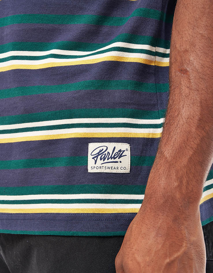 Parlez Ashby Yarn Dyed Stripe T-Shirt - Midnight Stripe