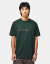 Carhartt WIP S/S Script T-Shirt - Dark Scarab/Palisander
