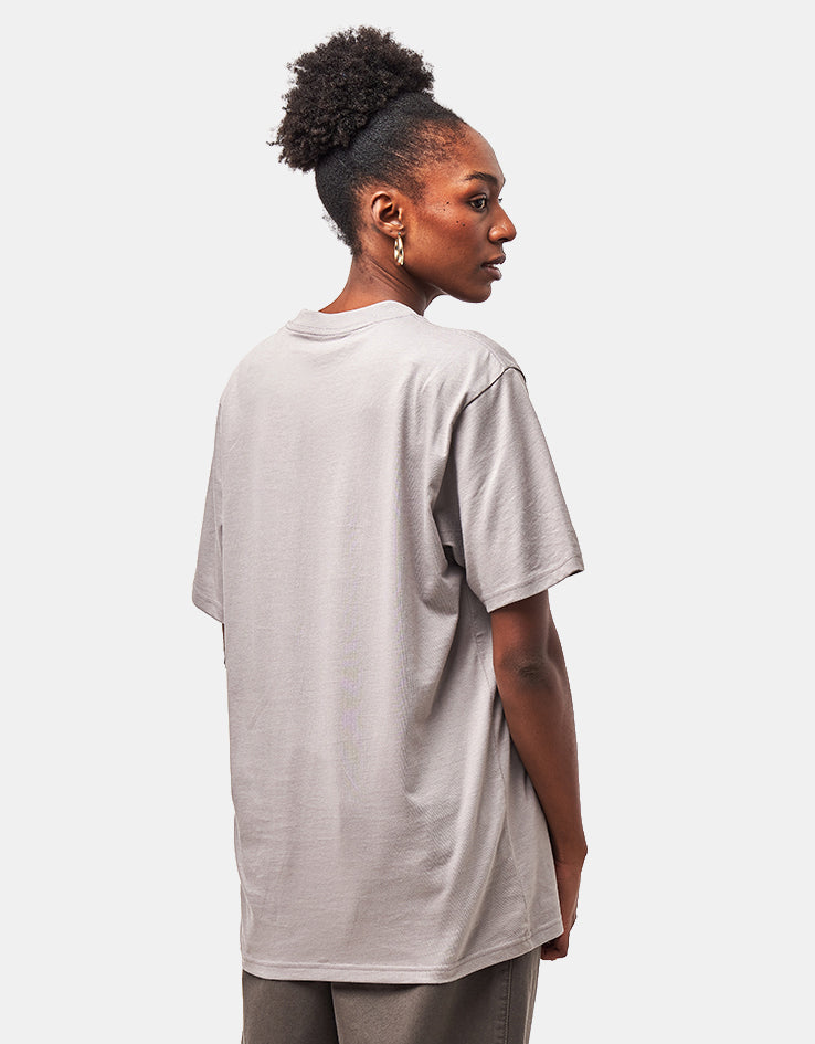 Carhartt WIP S/S Script T-Shirt - Shady Grey/Dark Navy