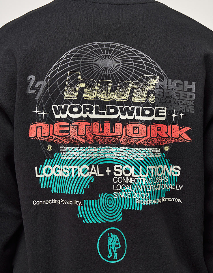 HUF Worldwide Network Crew - Black
