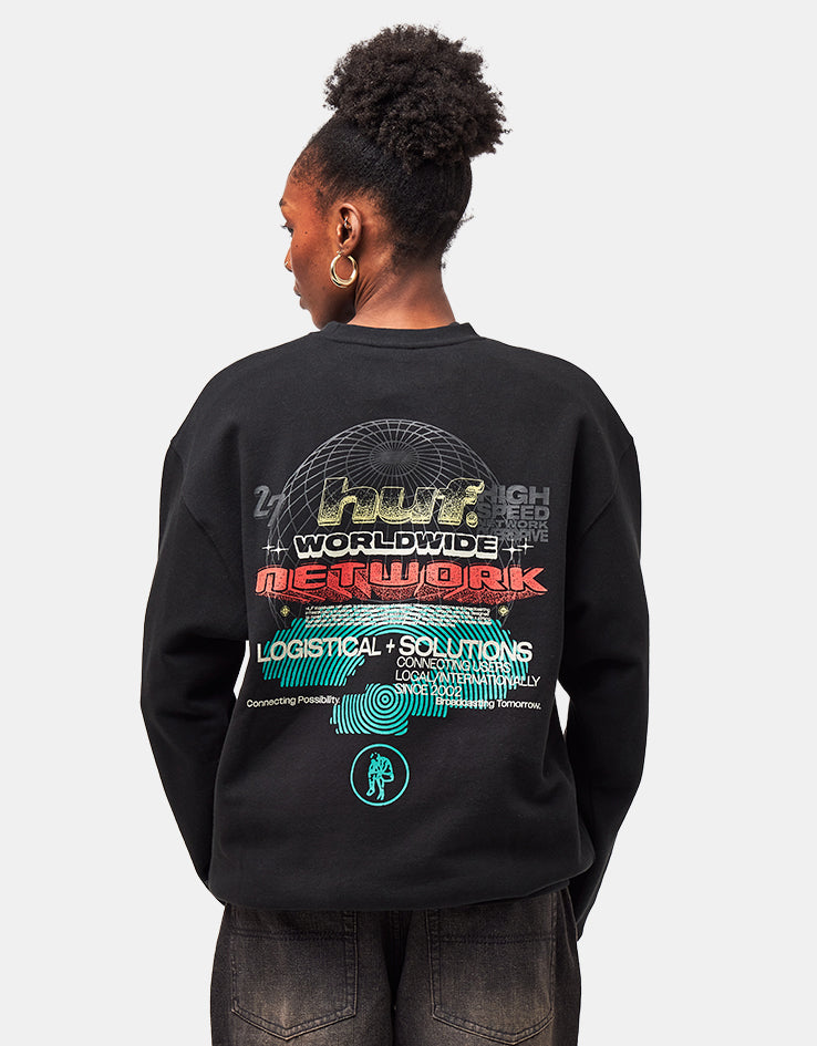 HUF Worldwide Network Crew - Black