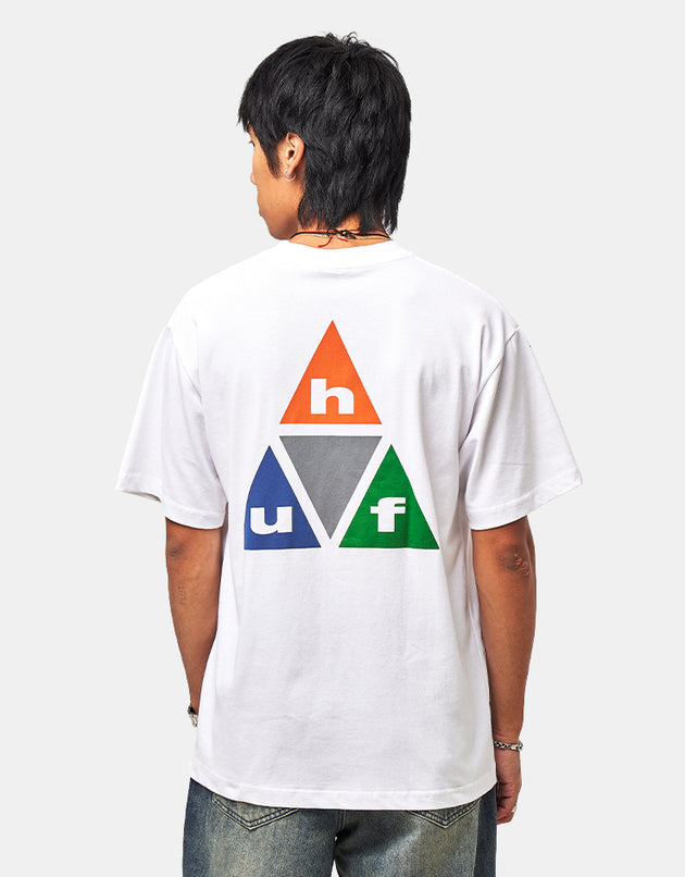 HUF Prism Triple Triangle T-Shirt - White/Burnt Orange