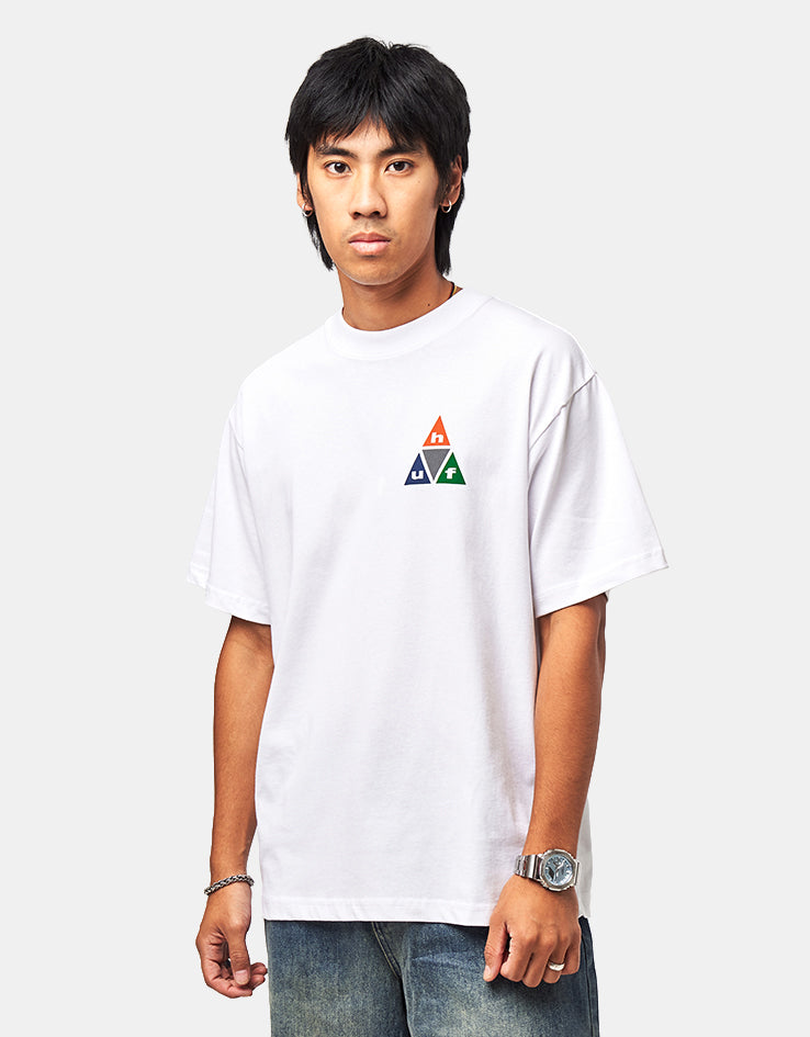 HUF Prism Triple Triangle T-Shirt - White/Burnt Orange