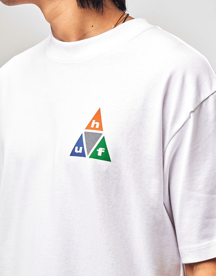 HUF Prism Triple Triangle T-Shirt - White/Burnt Orange
