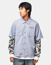 HUF Shadows L/S Work Shirt - Light Blue