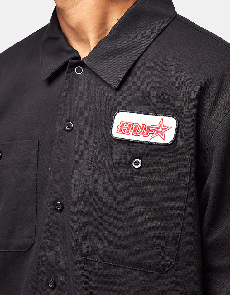 HUF Shadows L/S Work Shirt - Black