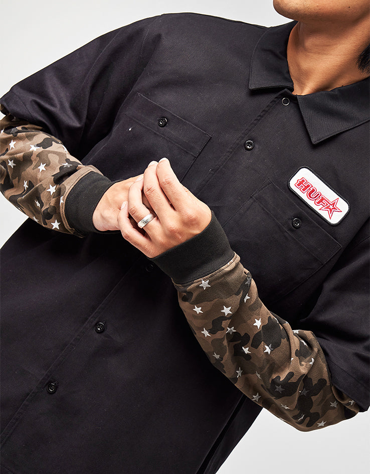 HUF Shadows L/S Work Shirt - Black