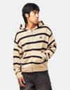 HUF Banks Full Zip Striped Hoodie - Tan
