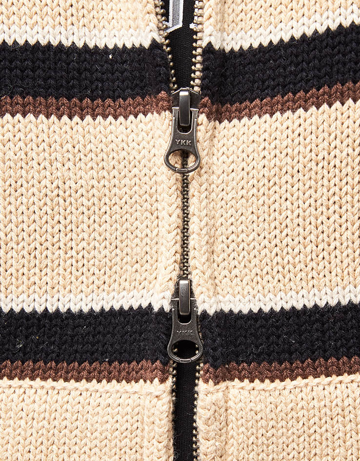 HUF Banks Full Zip Striped Hoodie - Tan