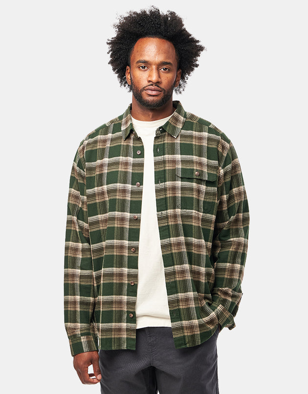Patagonia Lightweight Fjord L/S Flannel Shirt - Cozy Cabin: Treeline Green