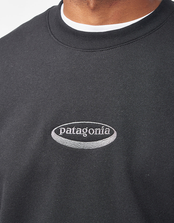 Patagonia '95 Oval Logo Uprisal Crew Sweatshirt - Black