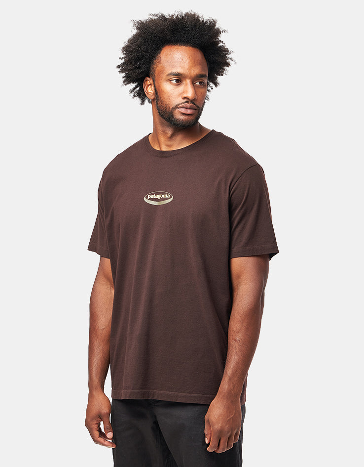 Patagonia '95 Oval Logo T-Shirt - Den Brown: Heliotropic