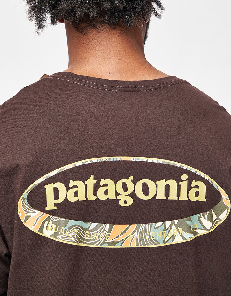 Patagonia '95 Oval Logo T-Shirt - Den Brown: Heliotropic