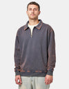 Route One 1/4 Zip Sweat - Graphite (Acid Wash)