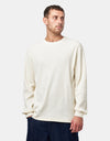 Route One L/S Waffle T-Shirt - Off White
