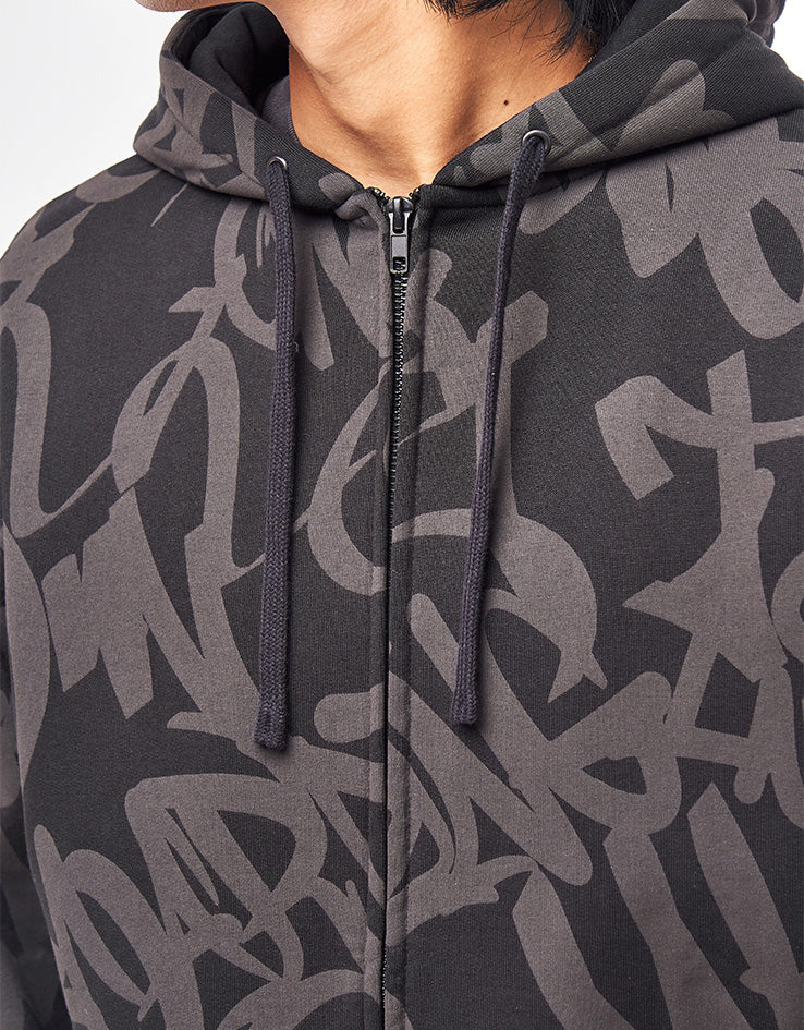 Route One Heavyweight Zip Hoodie (400gsm) - Lightening (Black)