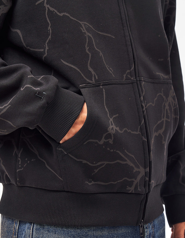 Route One Heavyweight Zip Hoodie (400gsm) - Writers (Black)