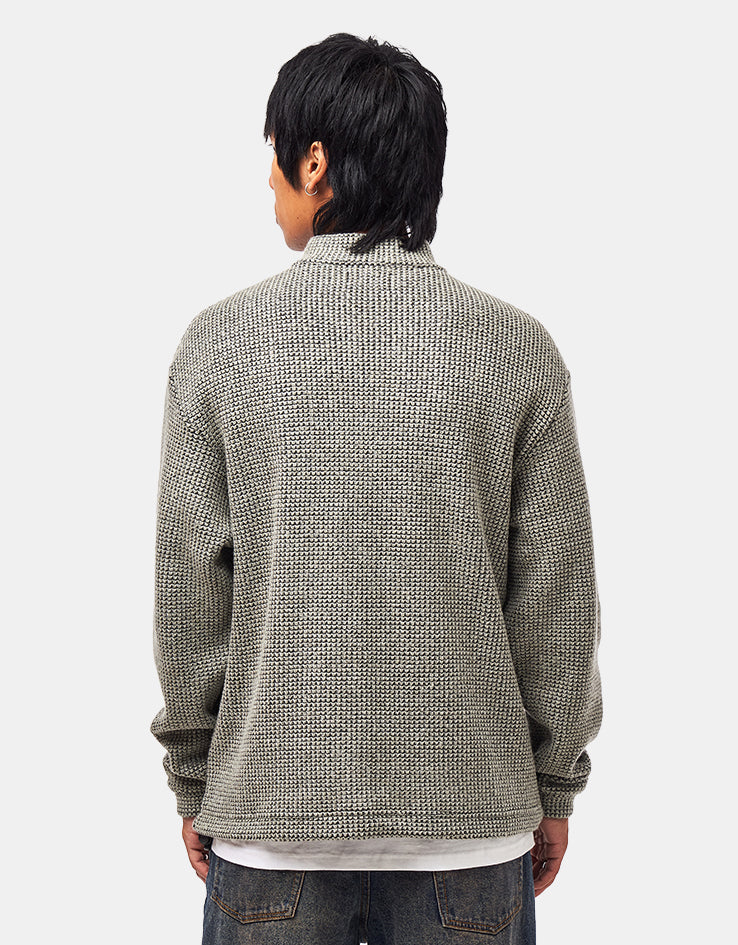 Route One Waffle Stitch 1/4 Zip - Fog