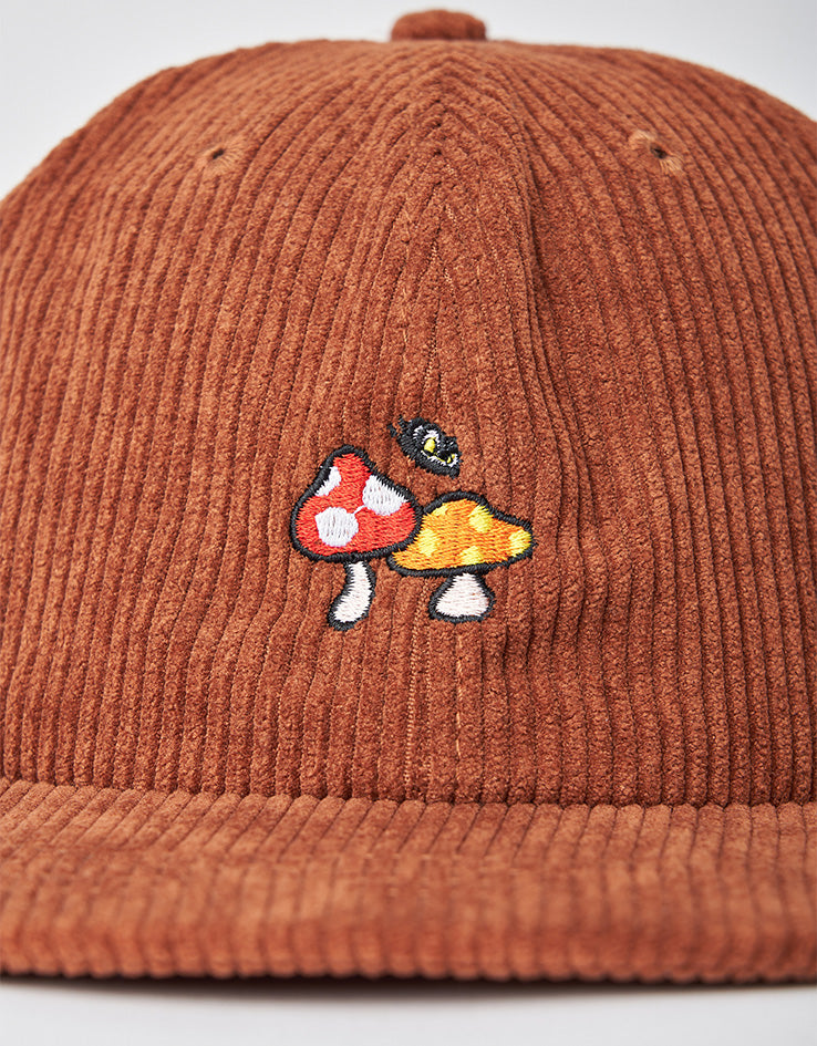 Route One Mushroom Unstructured Cord 6 Panel Cap - Earth Brown