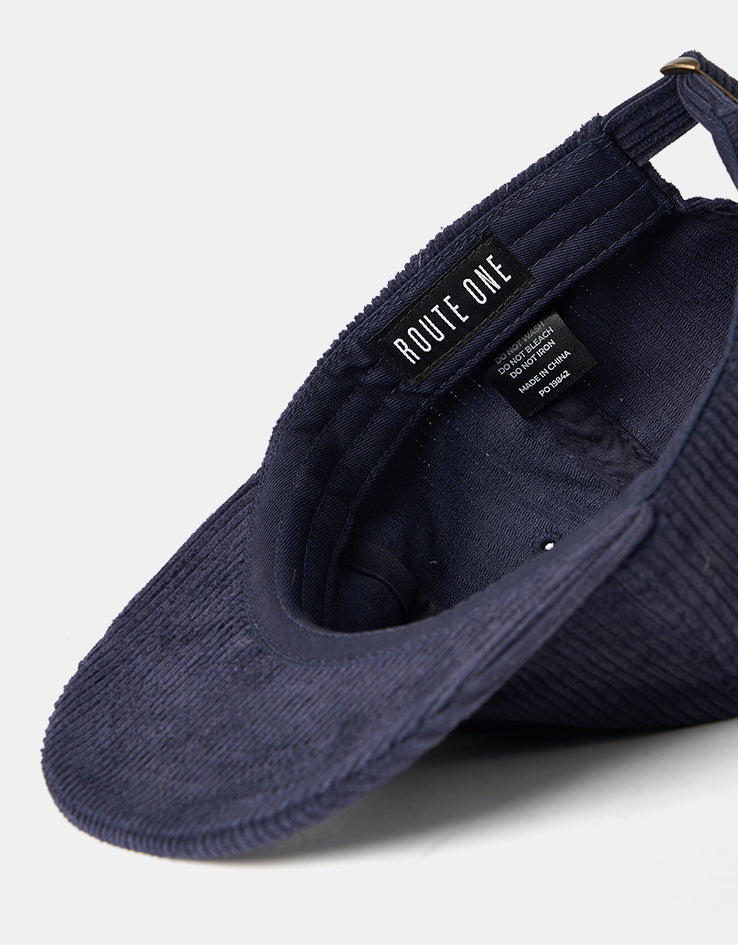 Route One Dayzeez Unstructured Cord 6 Panel Cap - Navy