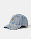 Route One Starboy Bleached Denim Dad Cap - Light Blue Denim