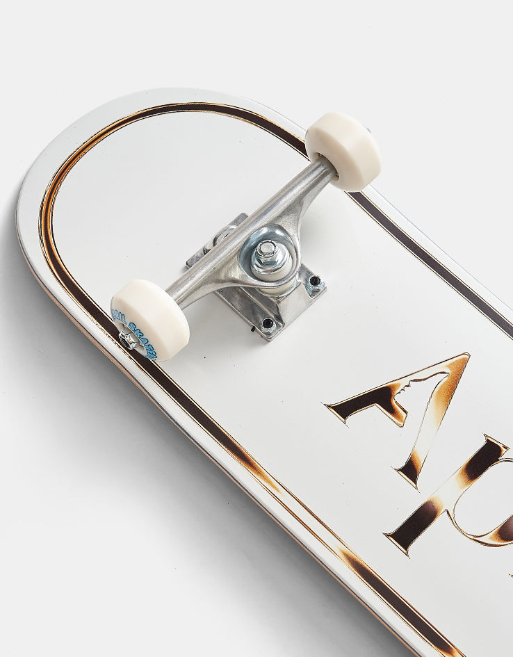 April OG Logo Golden White Complete Skateboard - 8"
