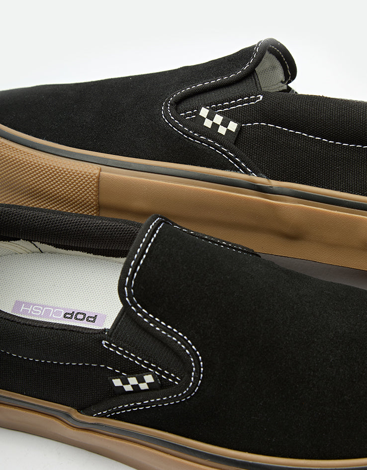 Vans Skate Slip-On Shoes - Black/Gum/White