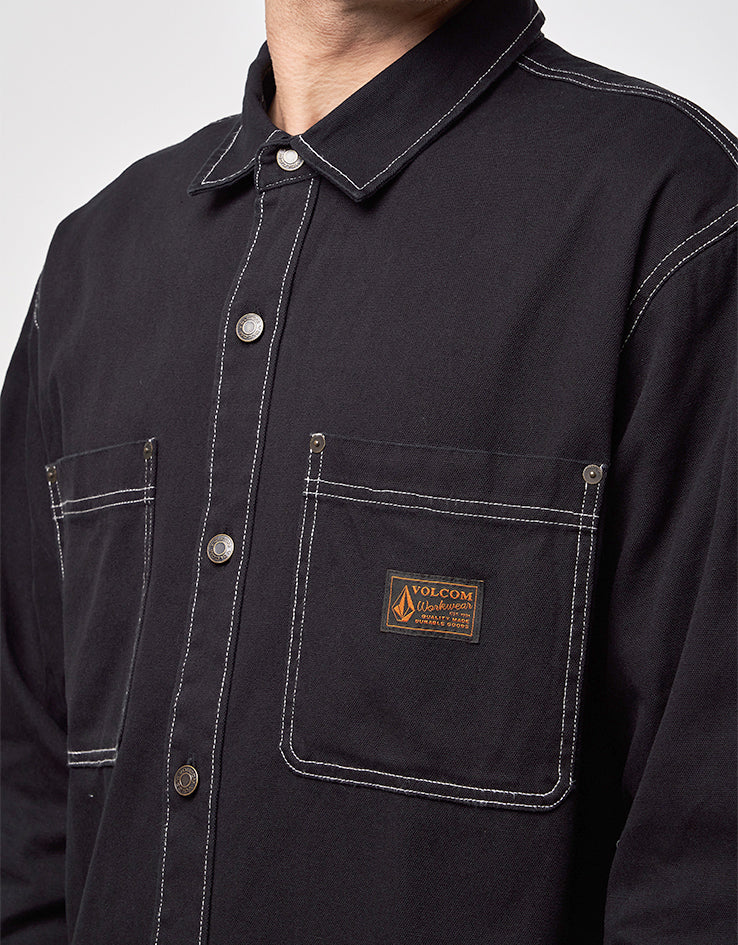 Volcom Levelstone L/S Shirt - Black/White